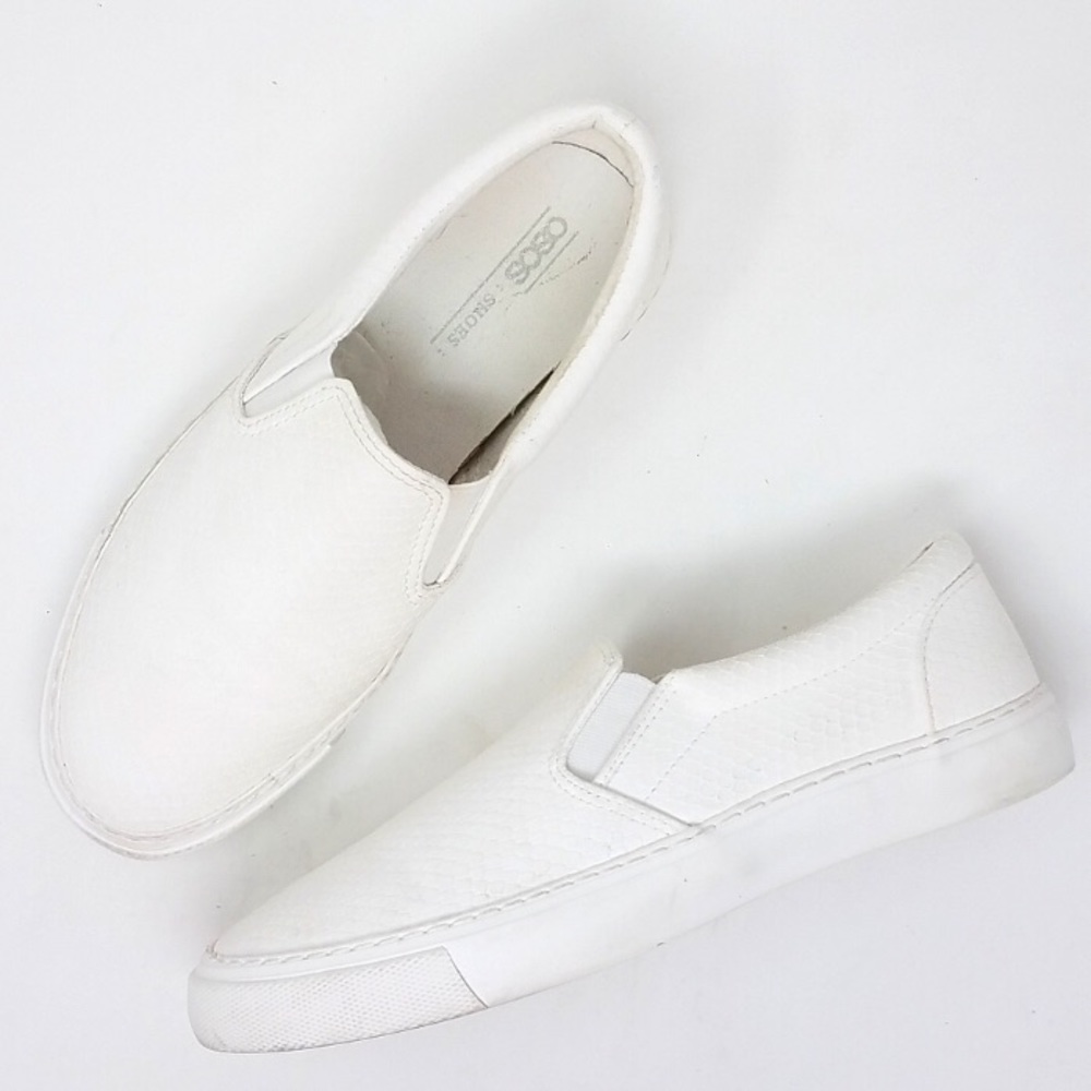 ASOS White Leather Slip On Sneakers